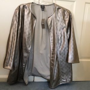 Travel collection perforated gold jacket